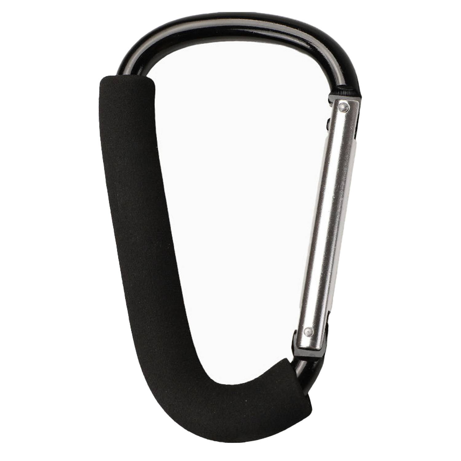 Large Aluminum Carabiner Strollers Hook w/ Sponge Grip 3