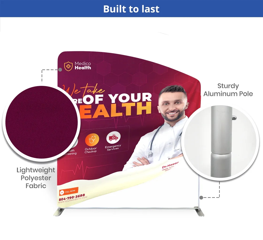 20ft Inline Trade Show Booth - Full Graphic Wall Setup 6