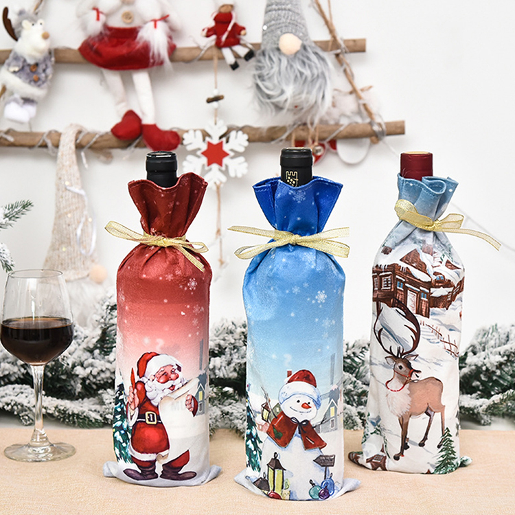 Christmas Fleece Wine Bottle Holder 2