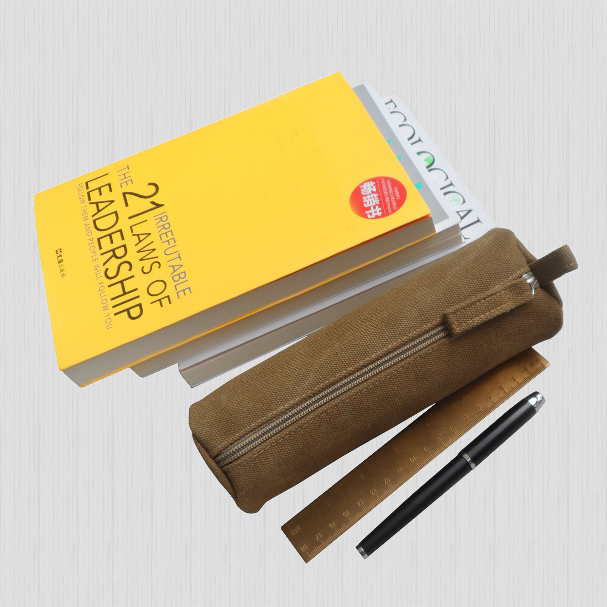 Heavy Canvas Stationery Portable bag Zipper Pencil Case 4
