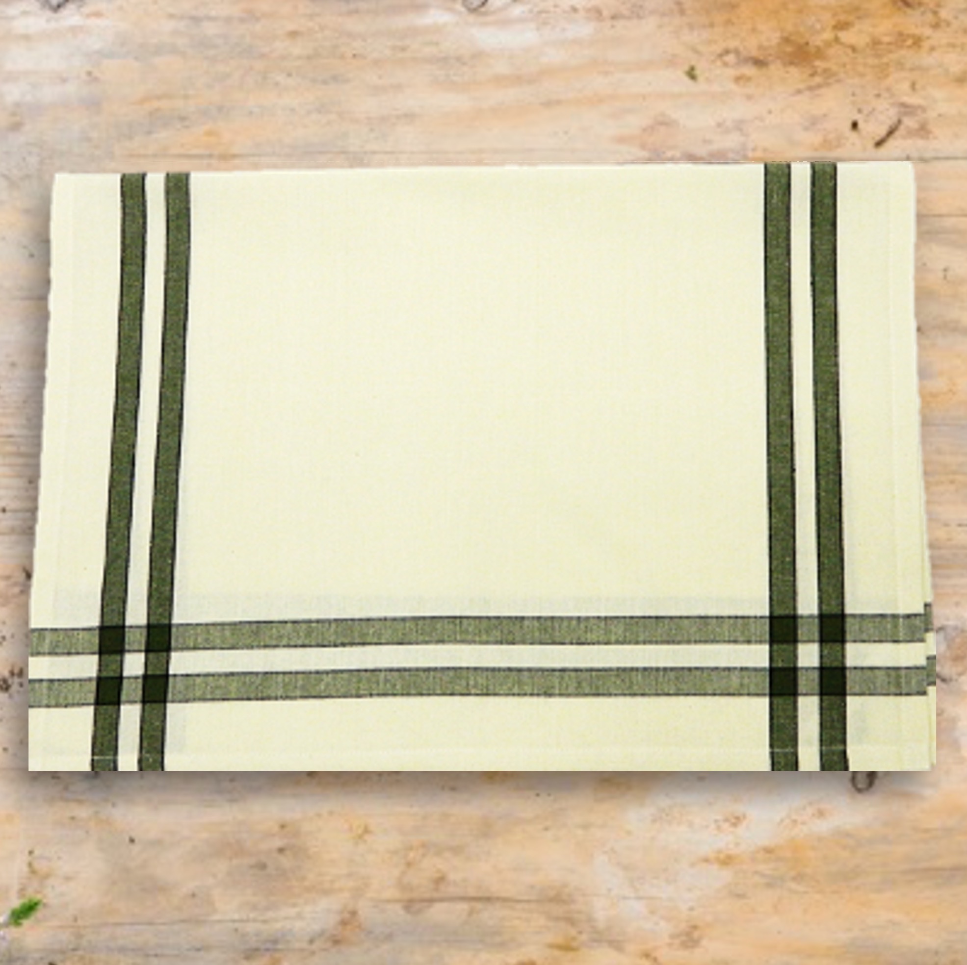 Sage/Black Double Stripe Kitchen Towel - 20"x28" 2