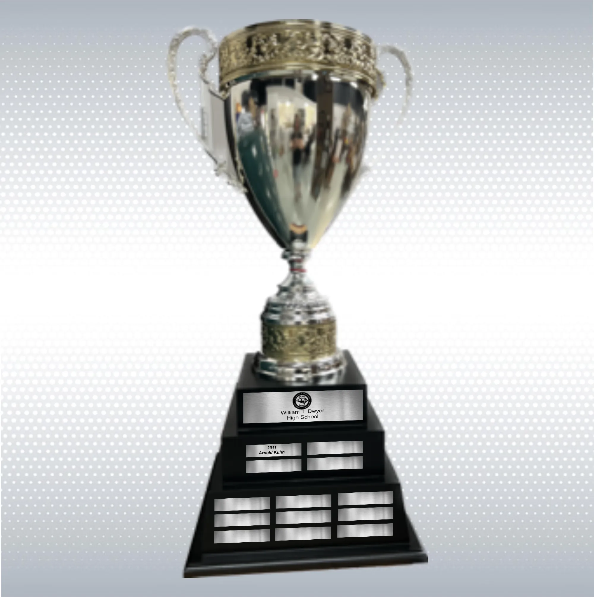34" Silver and Gold Imported Italian Cup Perpetual Trophy 3