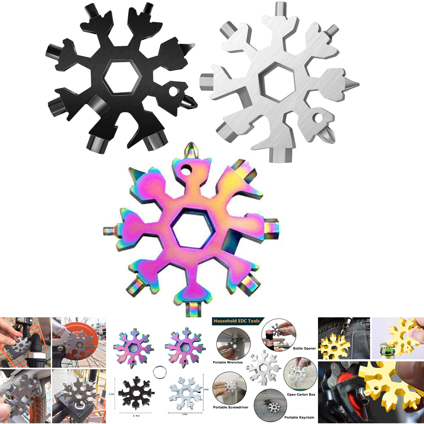 Multi-function Tools Snowflake Wrench 2