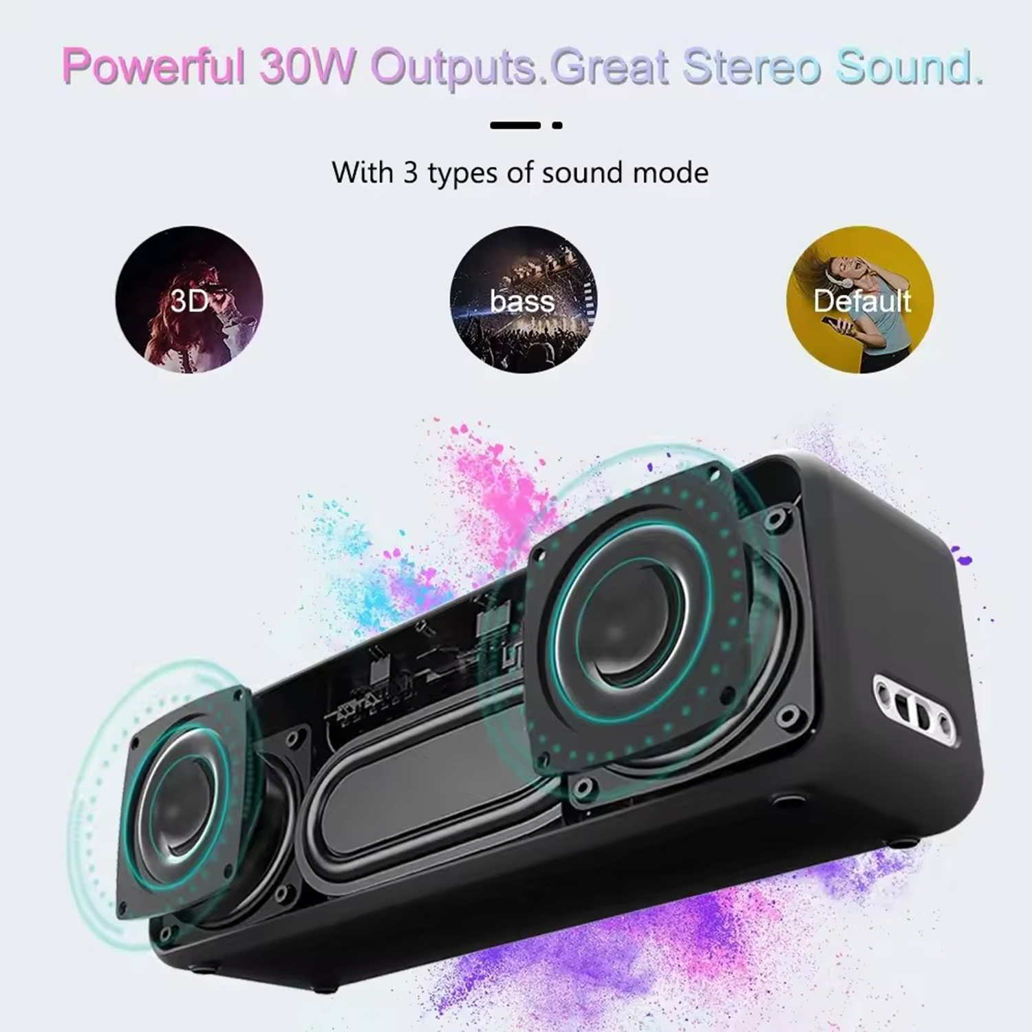 Bluetooth Speaker w/ Loud Stereo Sound 7