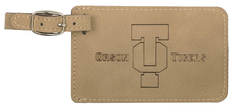 Light Brown Faux Leather Luggage Tag 2