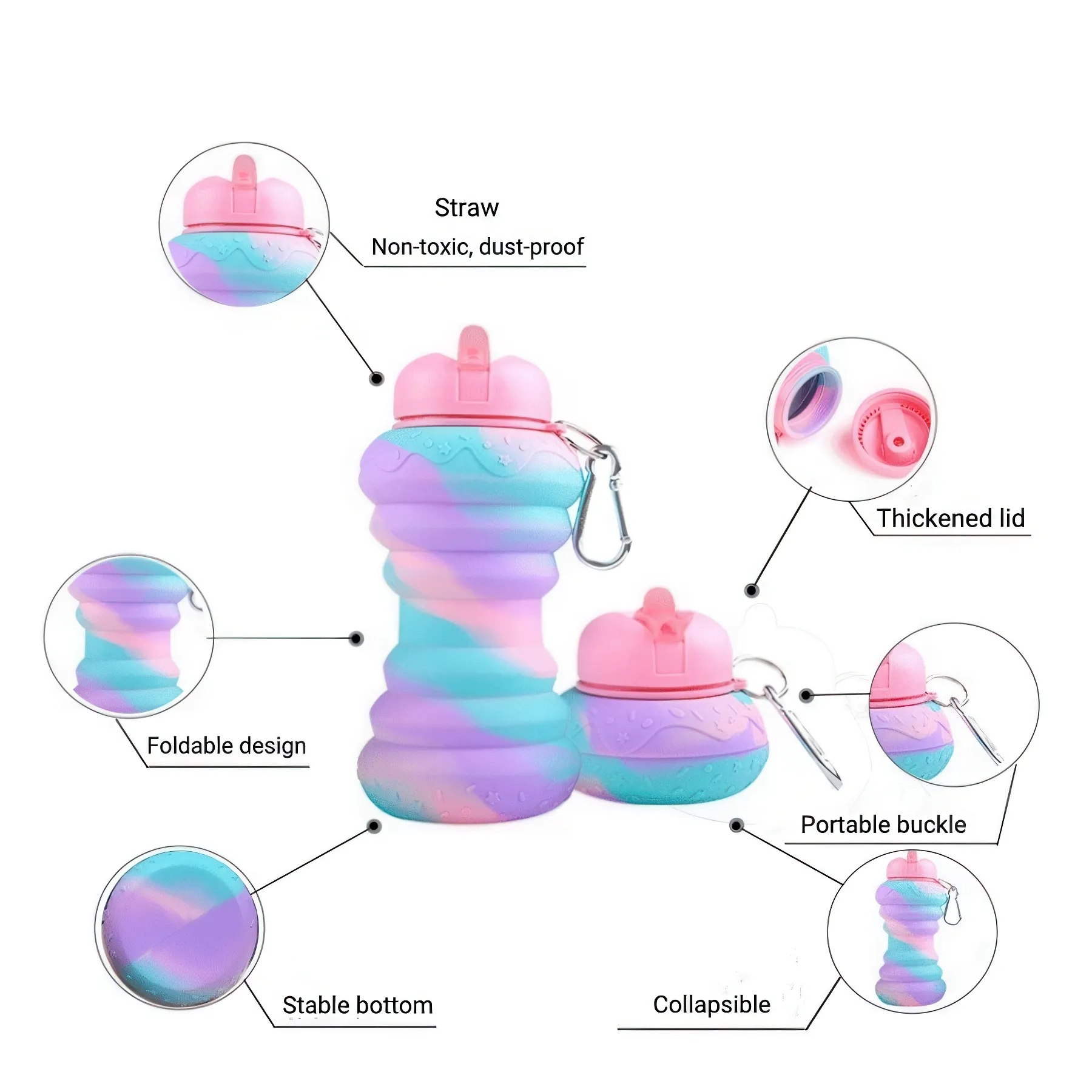 Collapsible Doughnut Shape Silicone Cup 5
