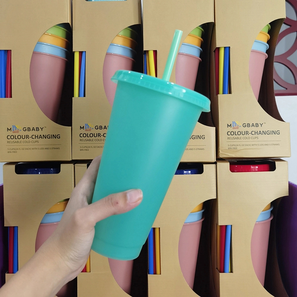 24oz Reusable Color Changing Cold Drink Cups 3
