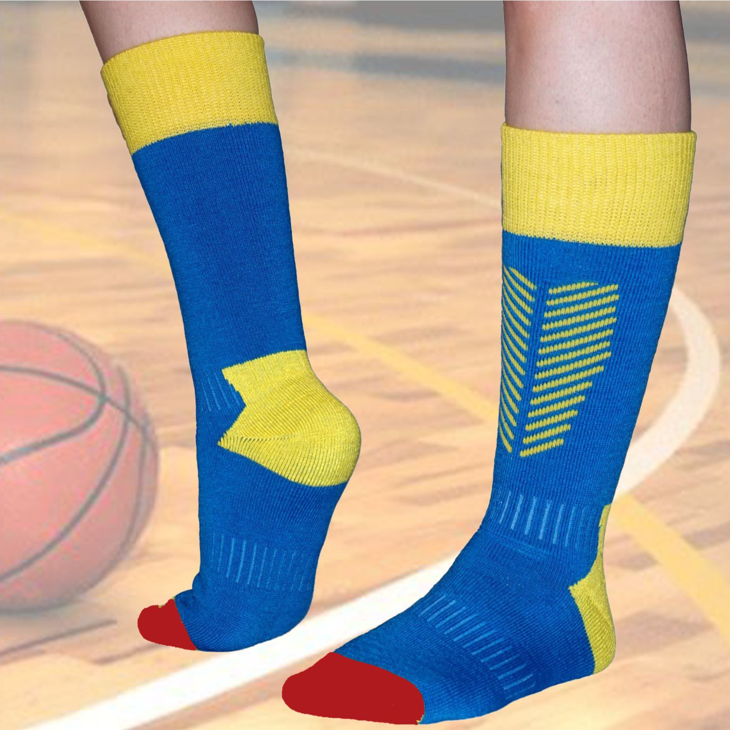 Cushioned mid cuff custom knit basketball socks, 144 needles 5