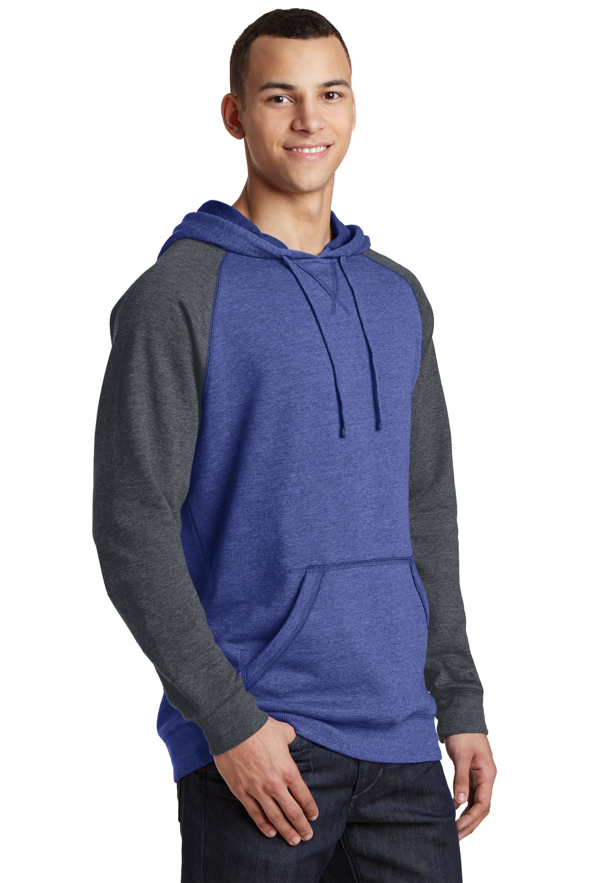 Young Mens Lightweight Fleece Raglan Hoodie