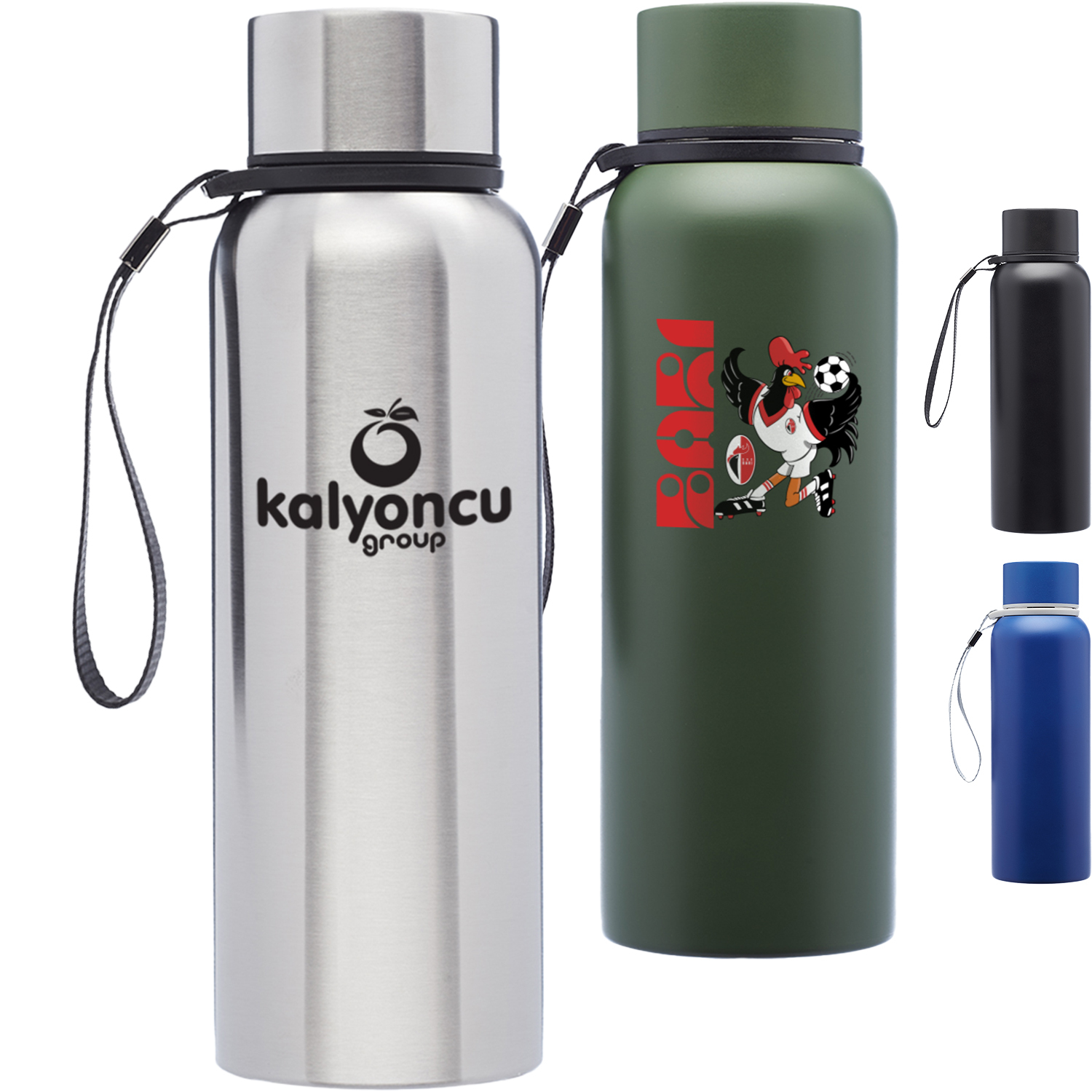17 oz Vacuum Insualted Ransom Water Bottle w/ Carrying Strap 2