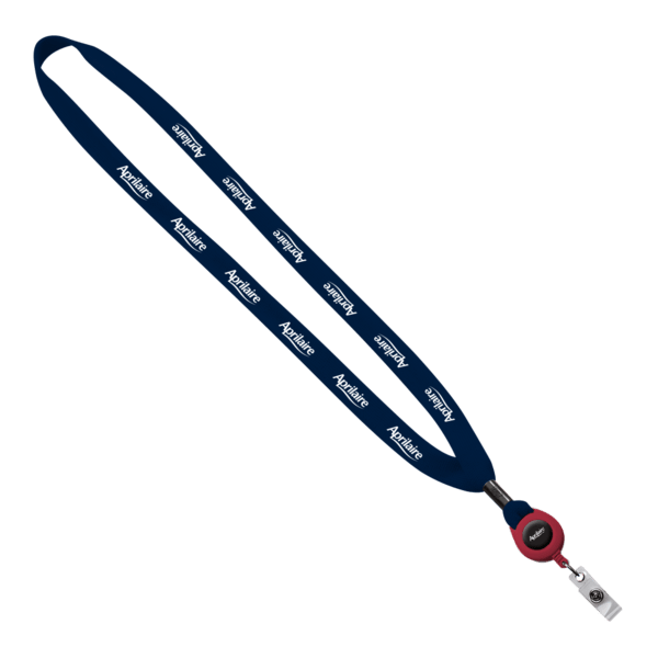 5/8" New Polyester "Shoelace" Lanyard with Retractable Badge Reel 4