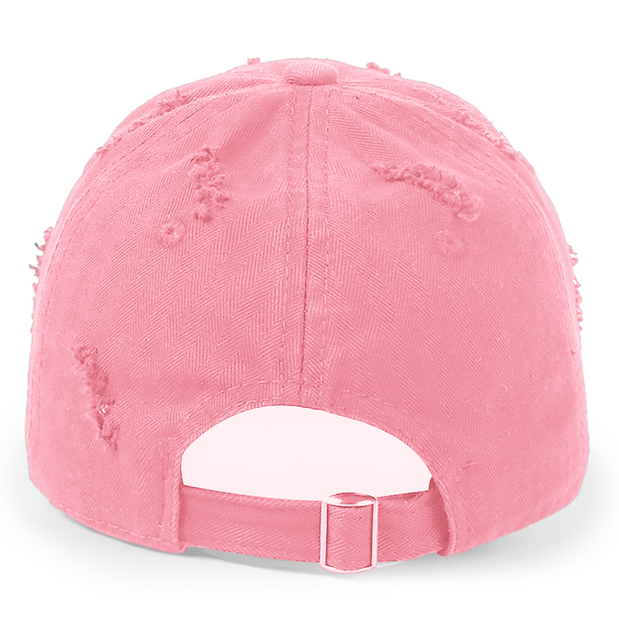 Stock Solid Color Ripped Cotton 6-Panel Baseball Cap 26
