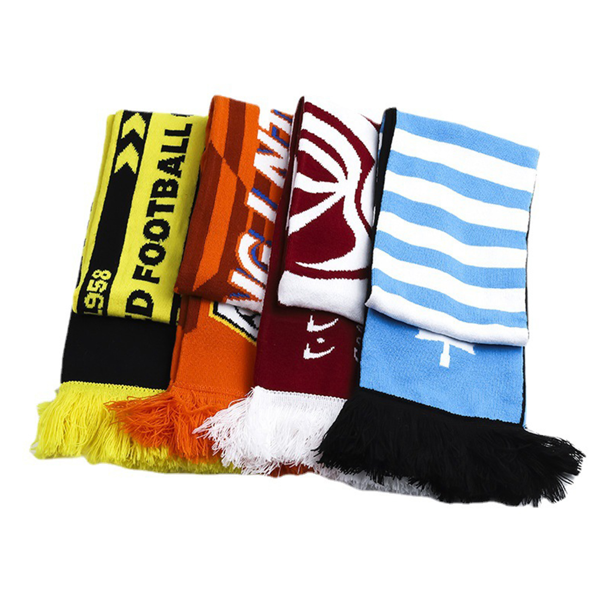 Custom Stadium Knit Scarf Soccer Scarves With Fringe 2