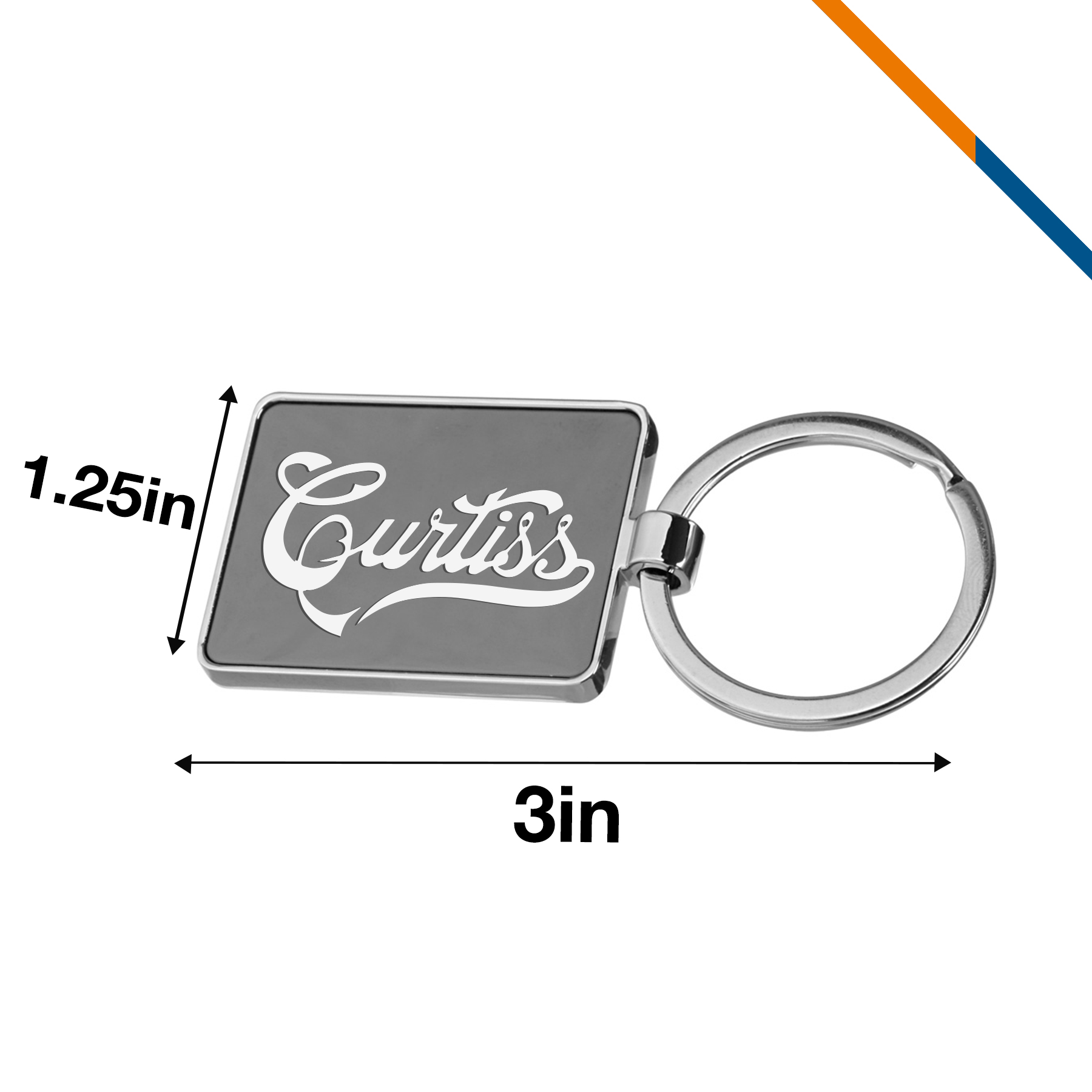Swift Rectangular Metal Keychain 5