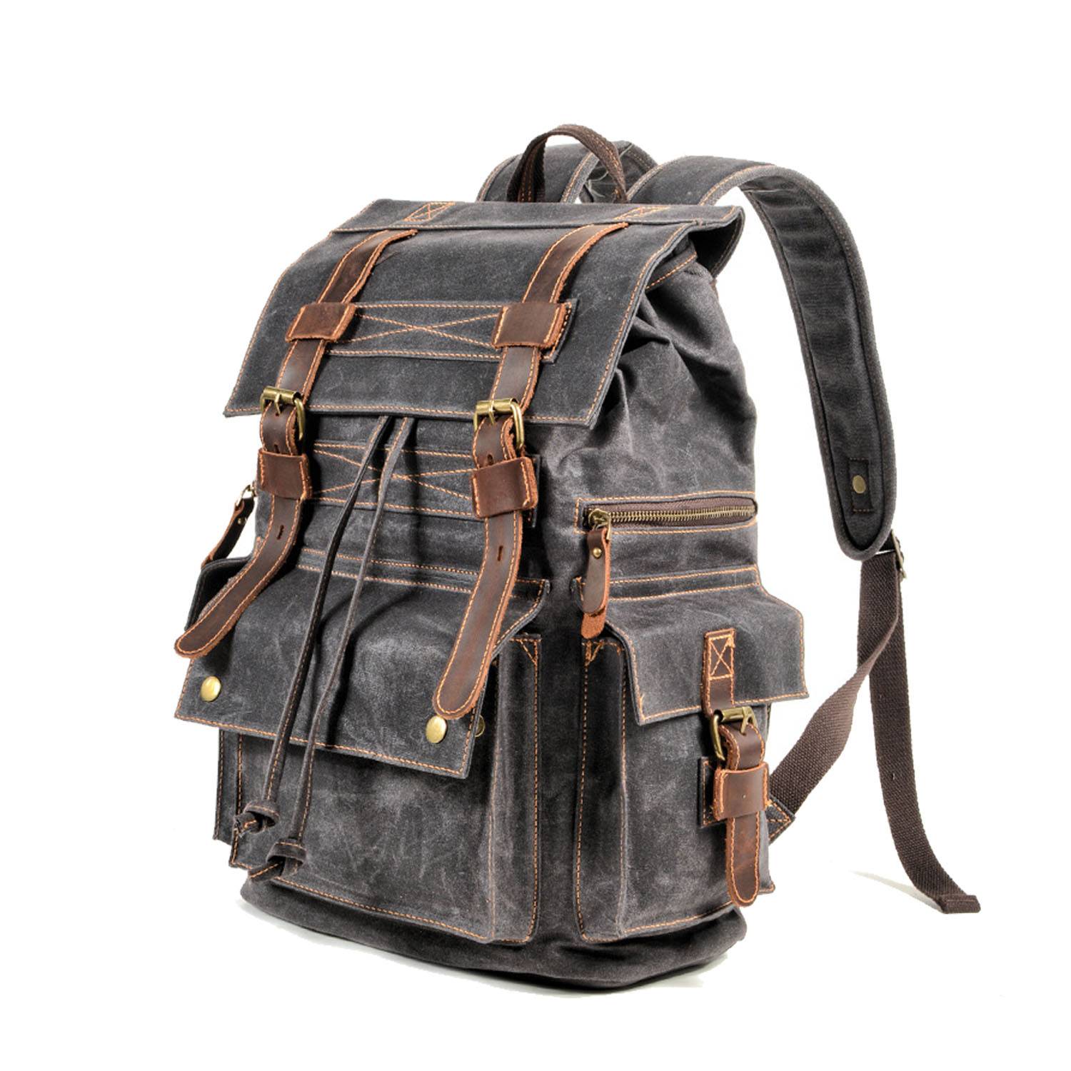 Water-repellent Oil Wax Canvas Packback 6