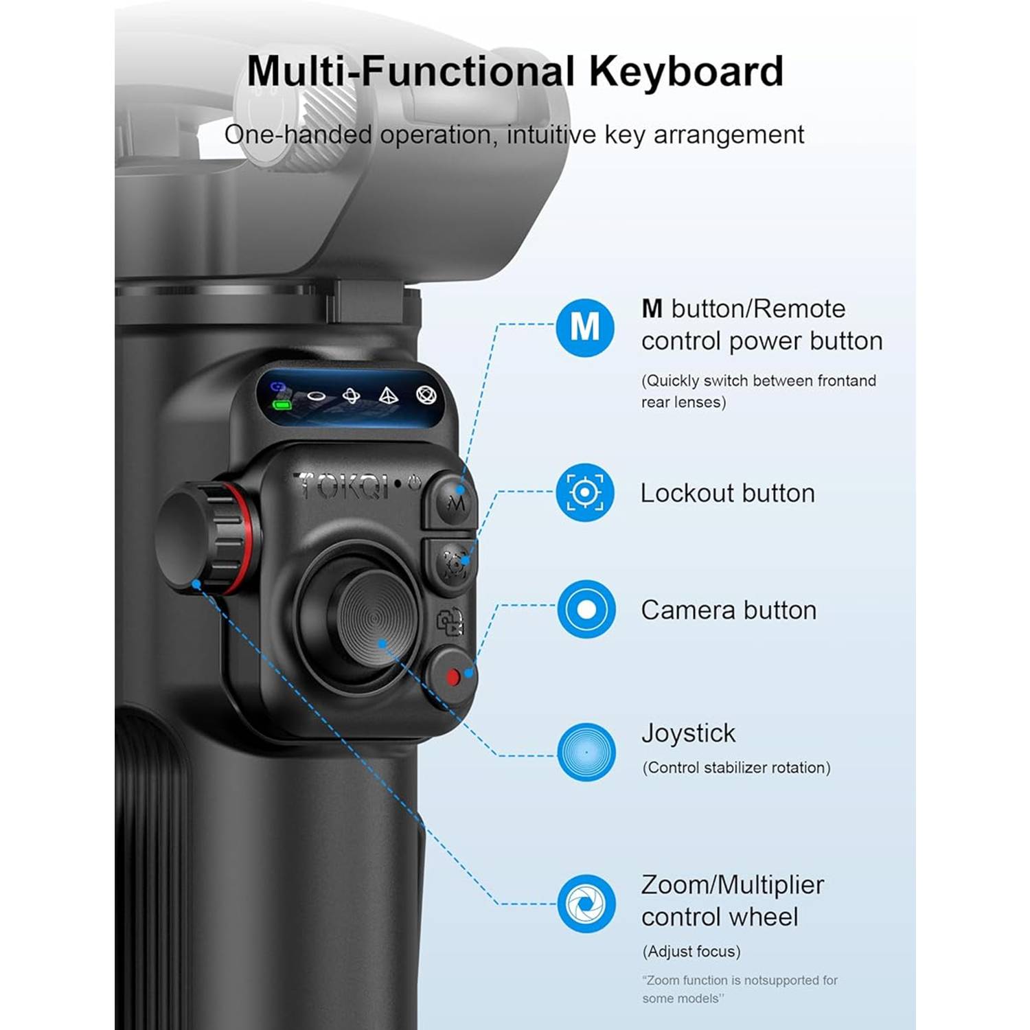 Phone Gimbal Stabilizer for Video Recording w/ Fill Light 8