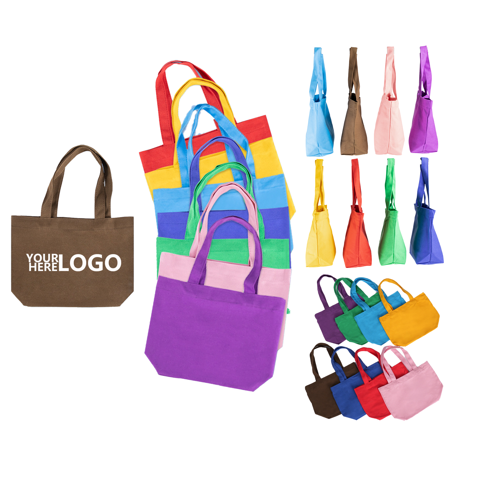 Canvas Tote in Rainbow Shades, custom tote bag with logo imprint 2