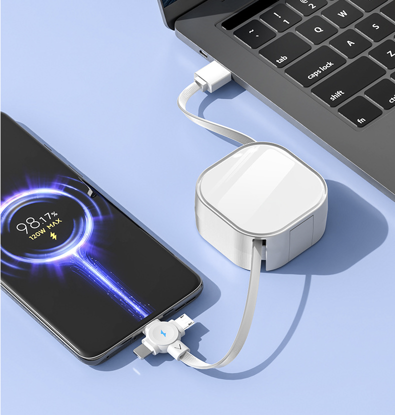 Retractable 3-in-1 USB with Lightning/Type C/Micro Ports 8