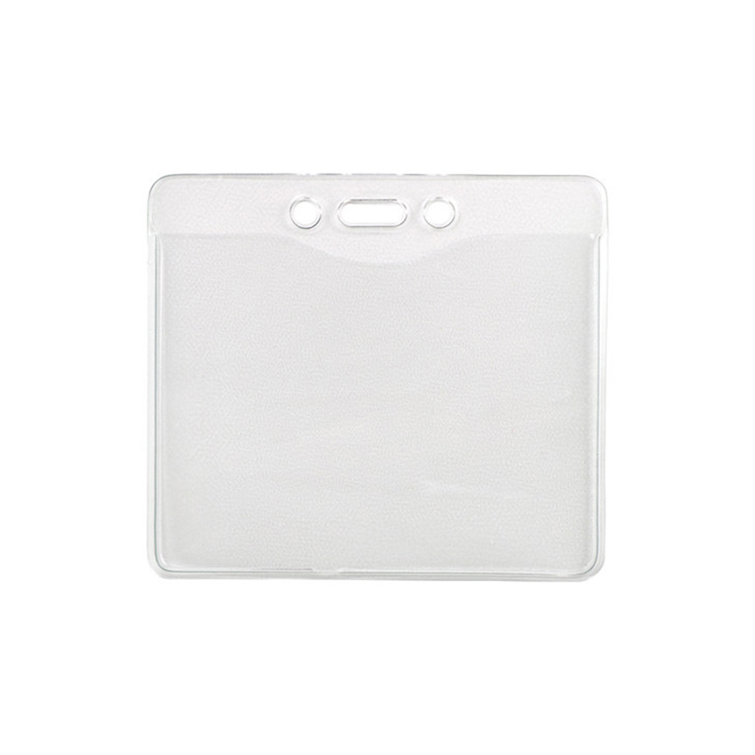 Horizontal Top-Load Clear Vinyl Badge Holder w/ Slot & Chain Holes 1