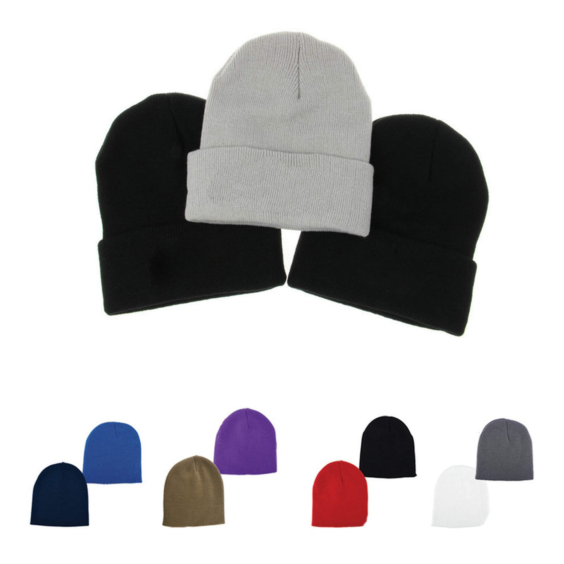 Beanie Knit Hat With Cuff 2