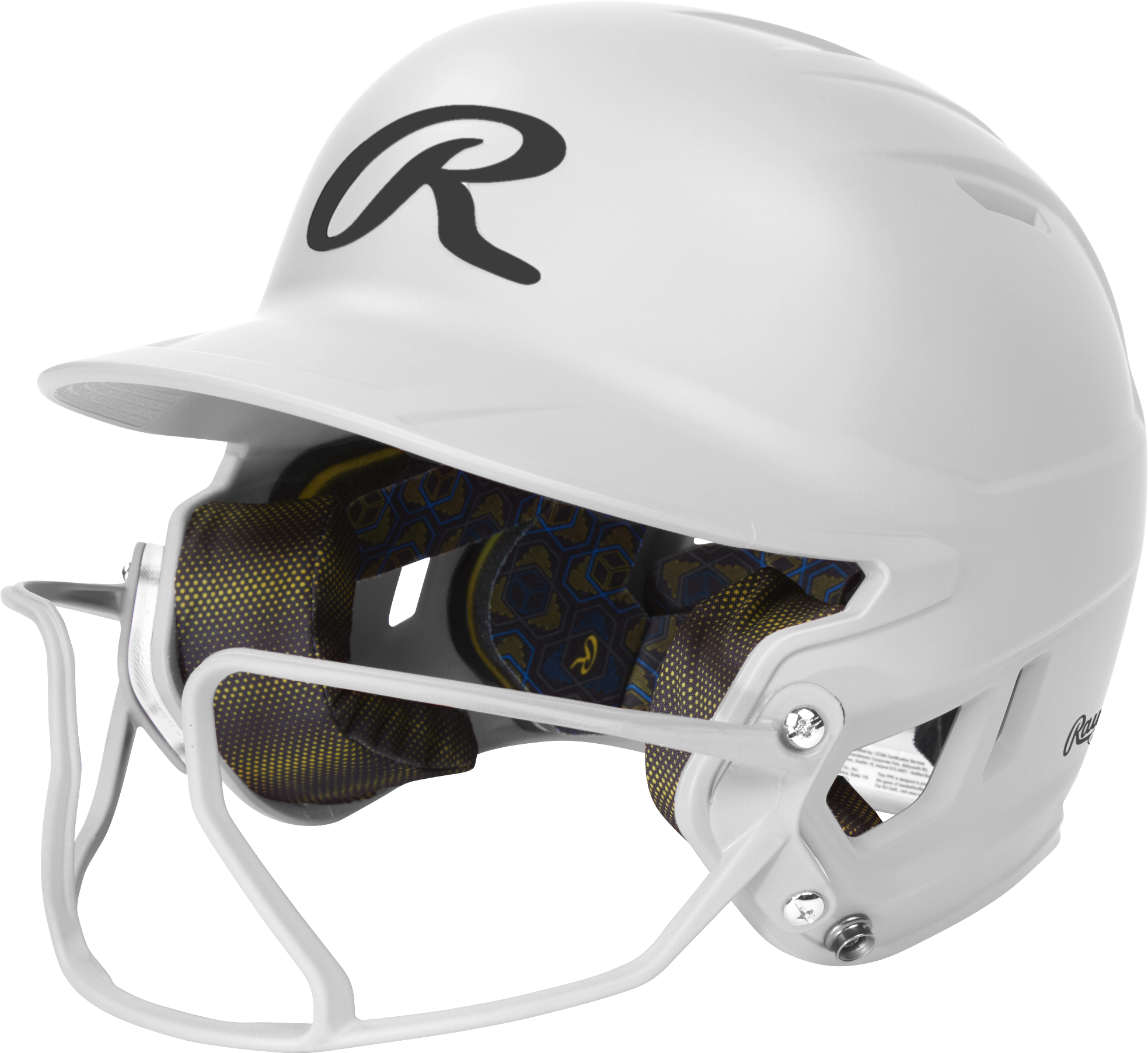 Rawlings Mach Hi-Viz 1-Tone Matte Batting Helmet with Attached Face Guard | Senior 1