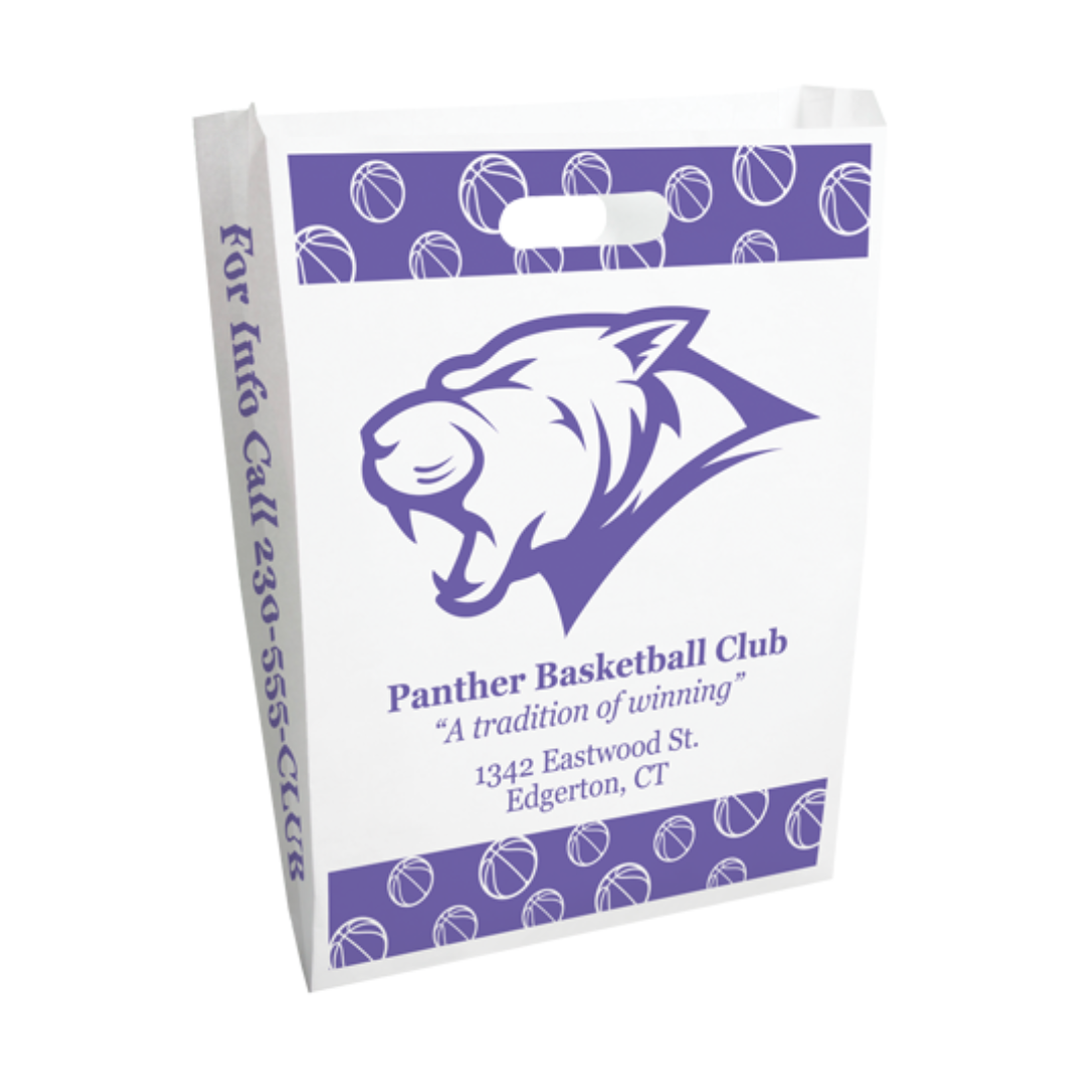 One Color 1-Sided Merchant Paper Bags (12" x 15" x 2.5")