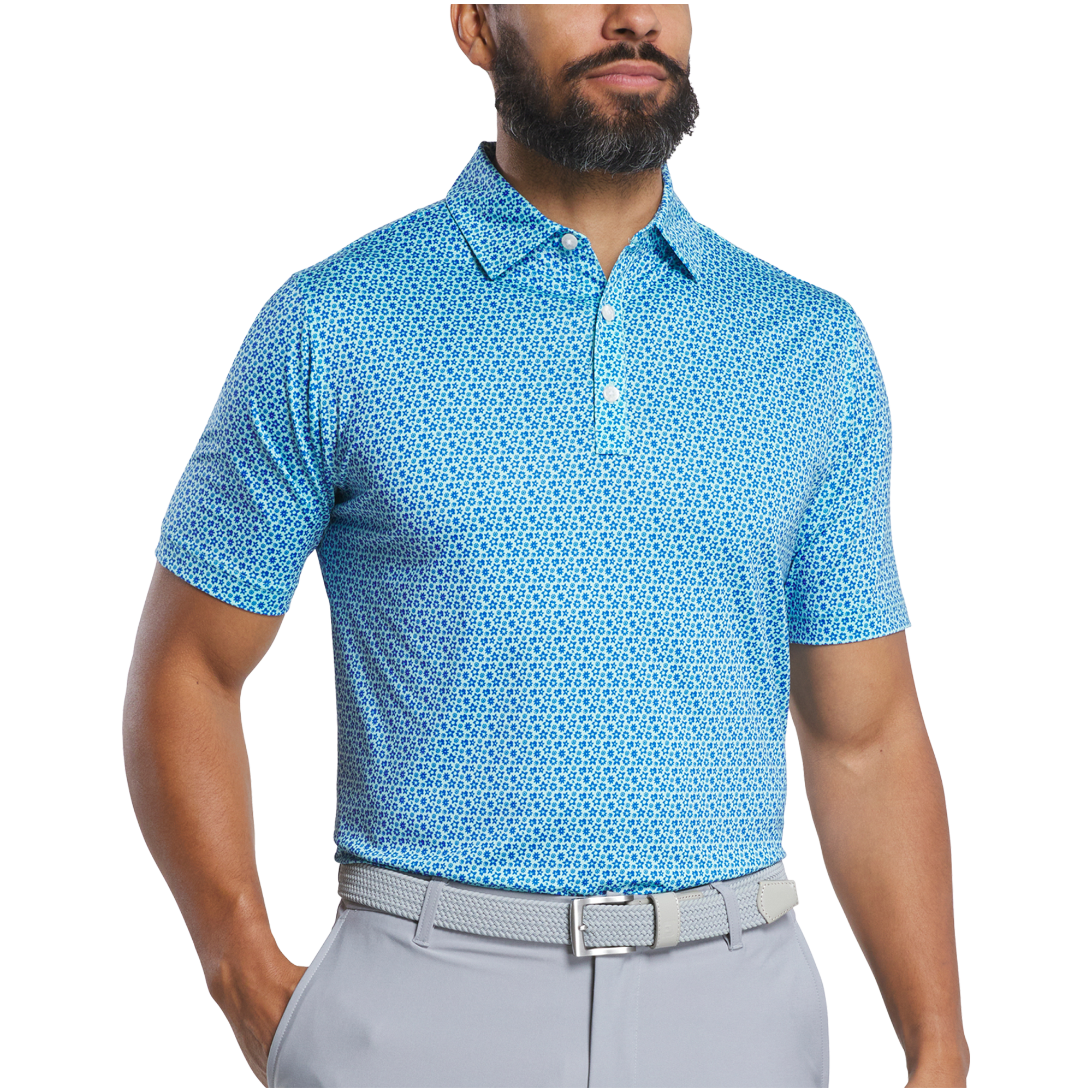 FootJoy Men's Allover Floral Print Polo 5
