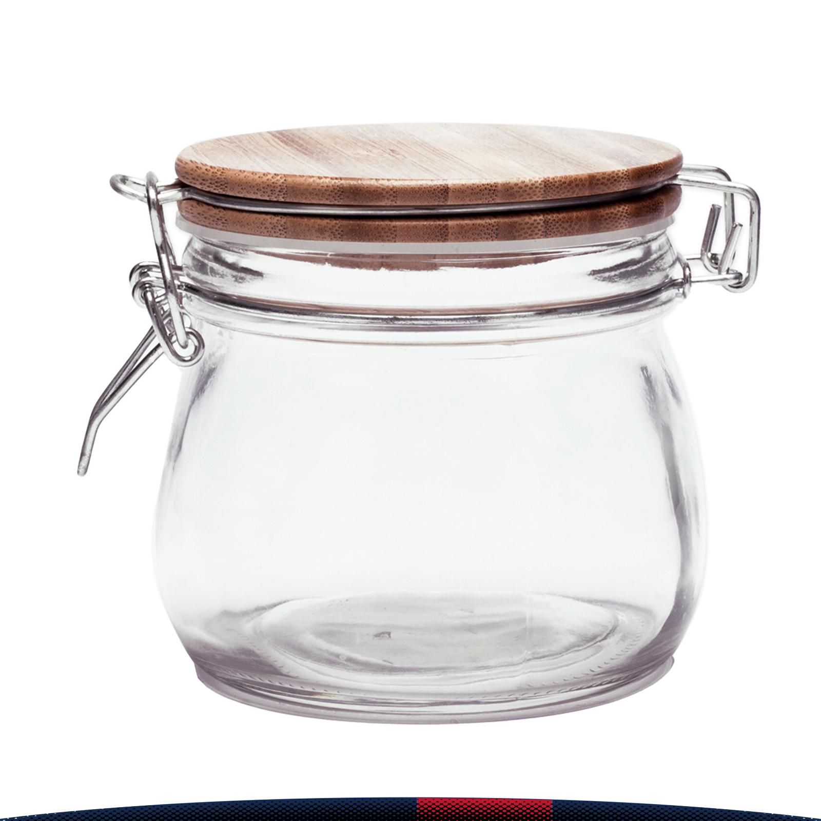 16 oz Glass Candy Jars with Wire Wooden Lids 10