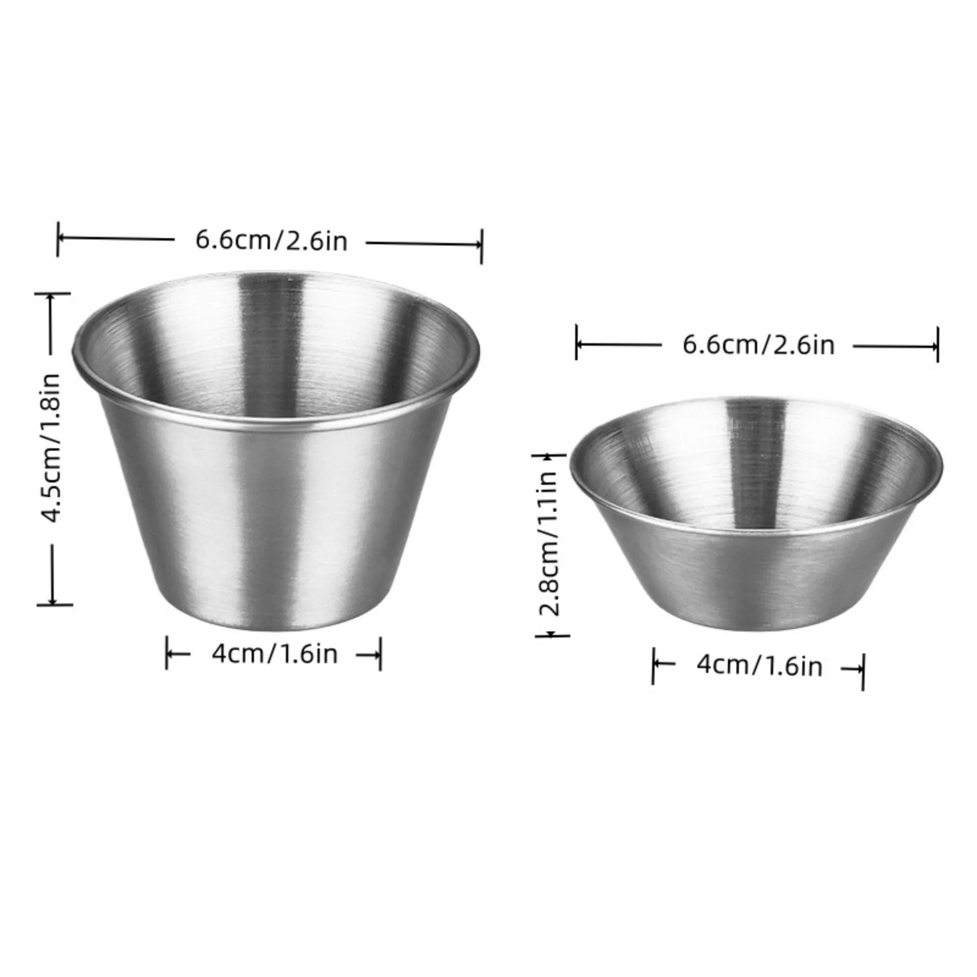 Stainless Steel Condiment Cup 1.5 oz 2.5 oz 12