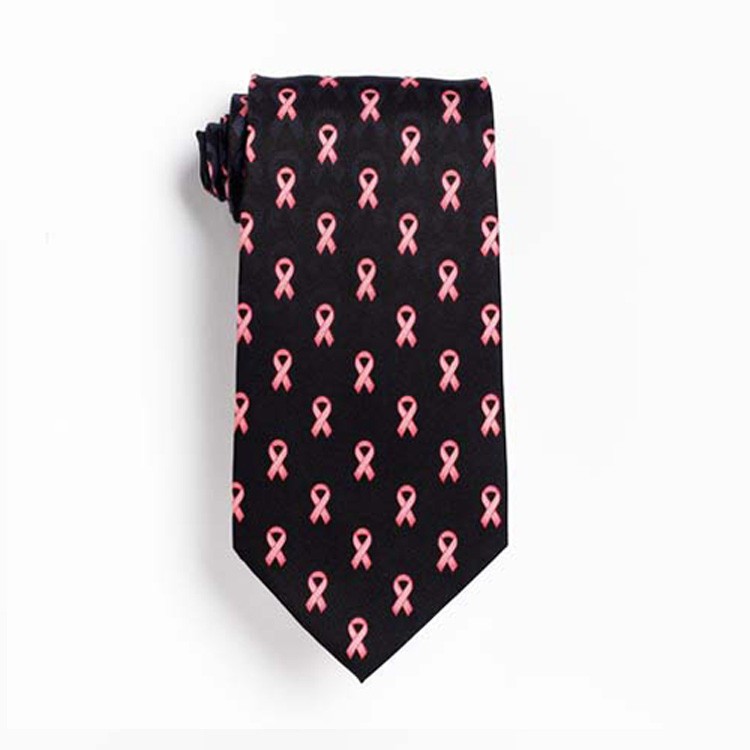 Black/Pink Ribbon Novelty Tie 2