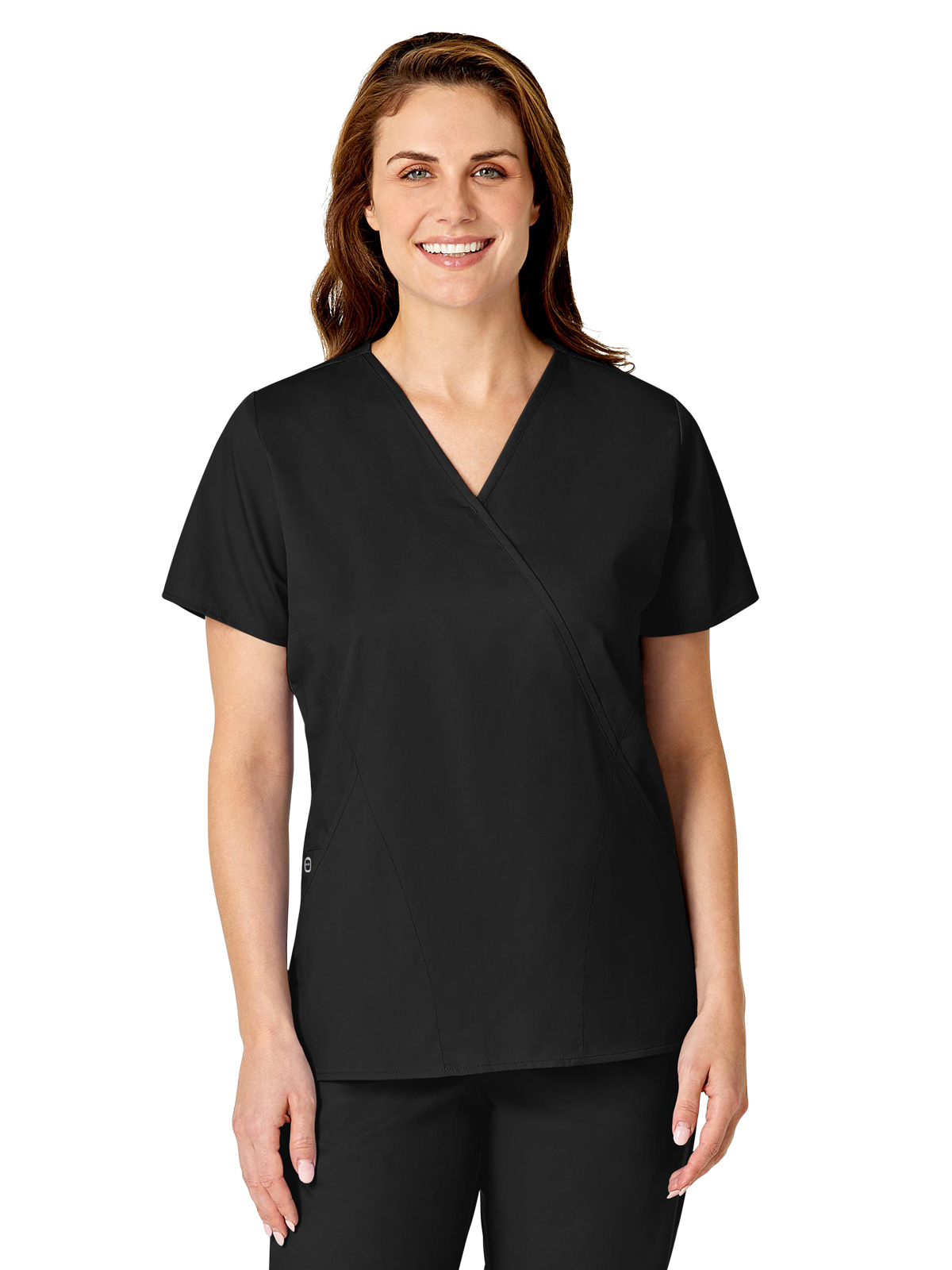 WORK Women's Three-Pocket Mock Wrap Top