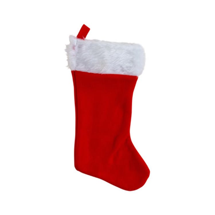 18" Christmas Stockings - Plush Trim Red Felt 1