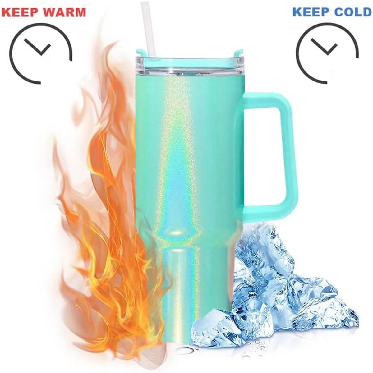 40 OZ. Sublimation Dazzle Tumbler with Straw and Lid 3