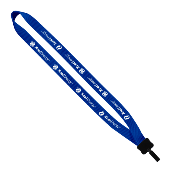 3/4" Smooth Nylon Lanyard with Plastic Clamshell & Bulldog Clip 22