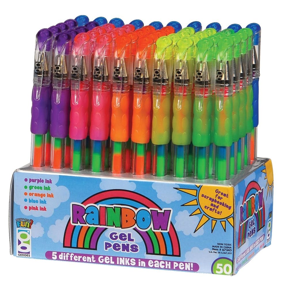 Rainbow Gel Pens - 100 Count 5.5" 2