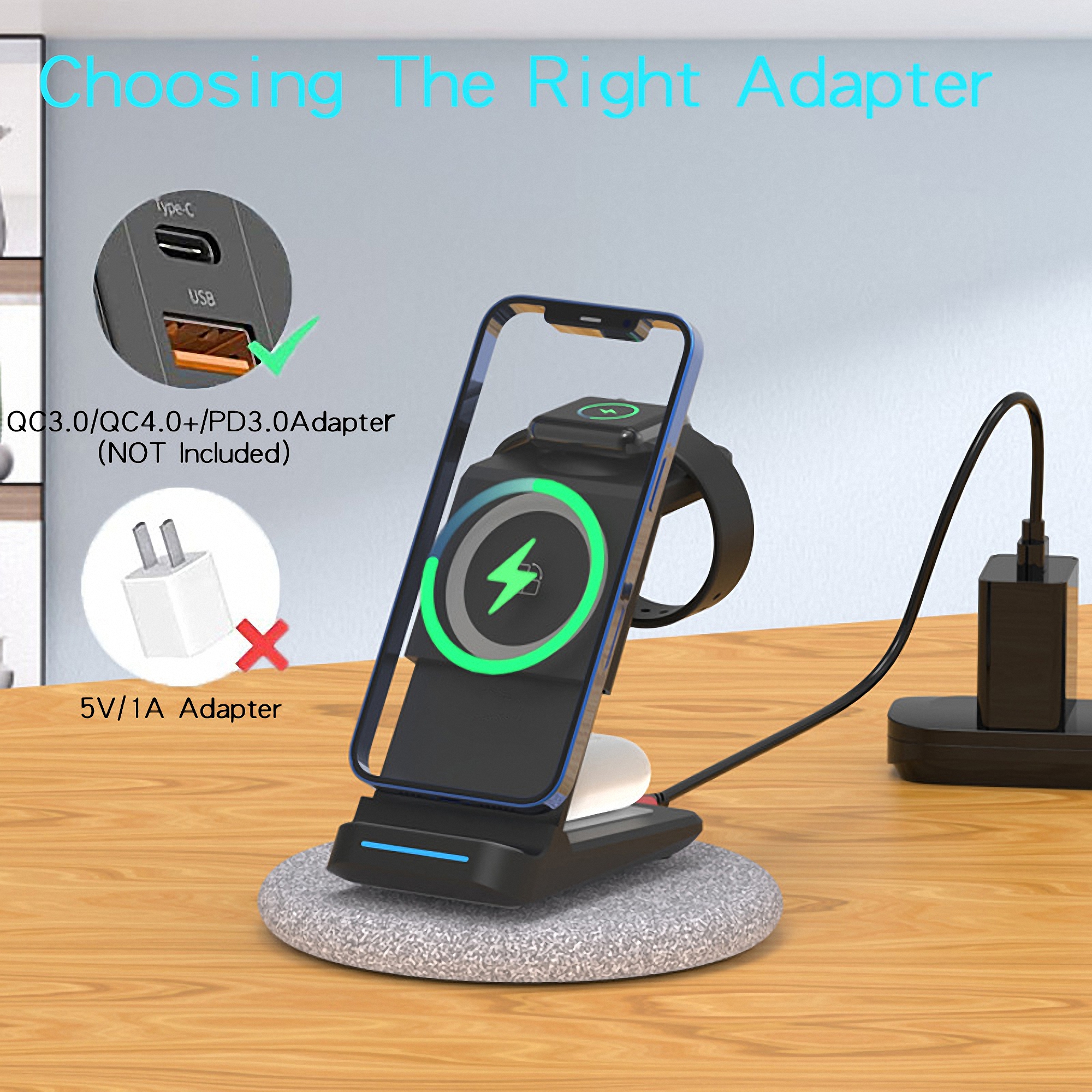 3" 1 Wireless Charging Station Stand 5