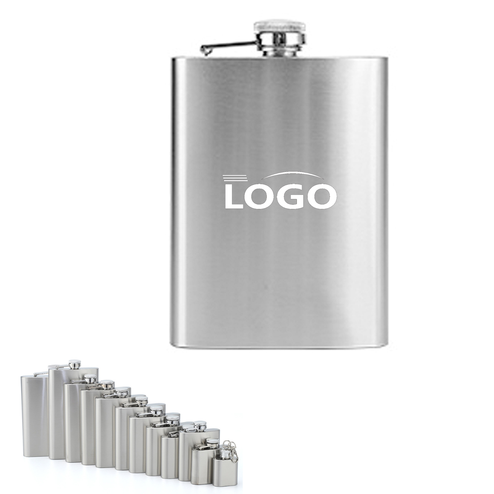 8 OZ Stainless Steel Flask, custom water bottle with logo imprint 3