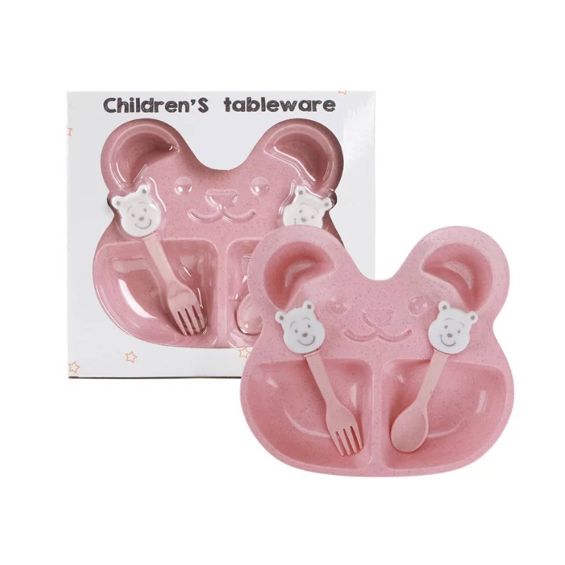 Bear Shaped Wheat Straw Kids Plate Set 6