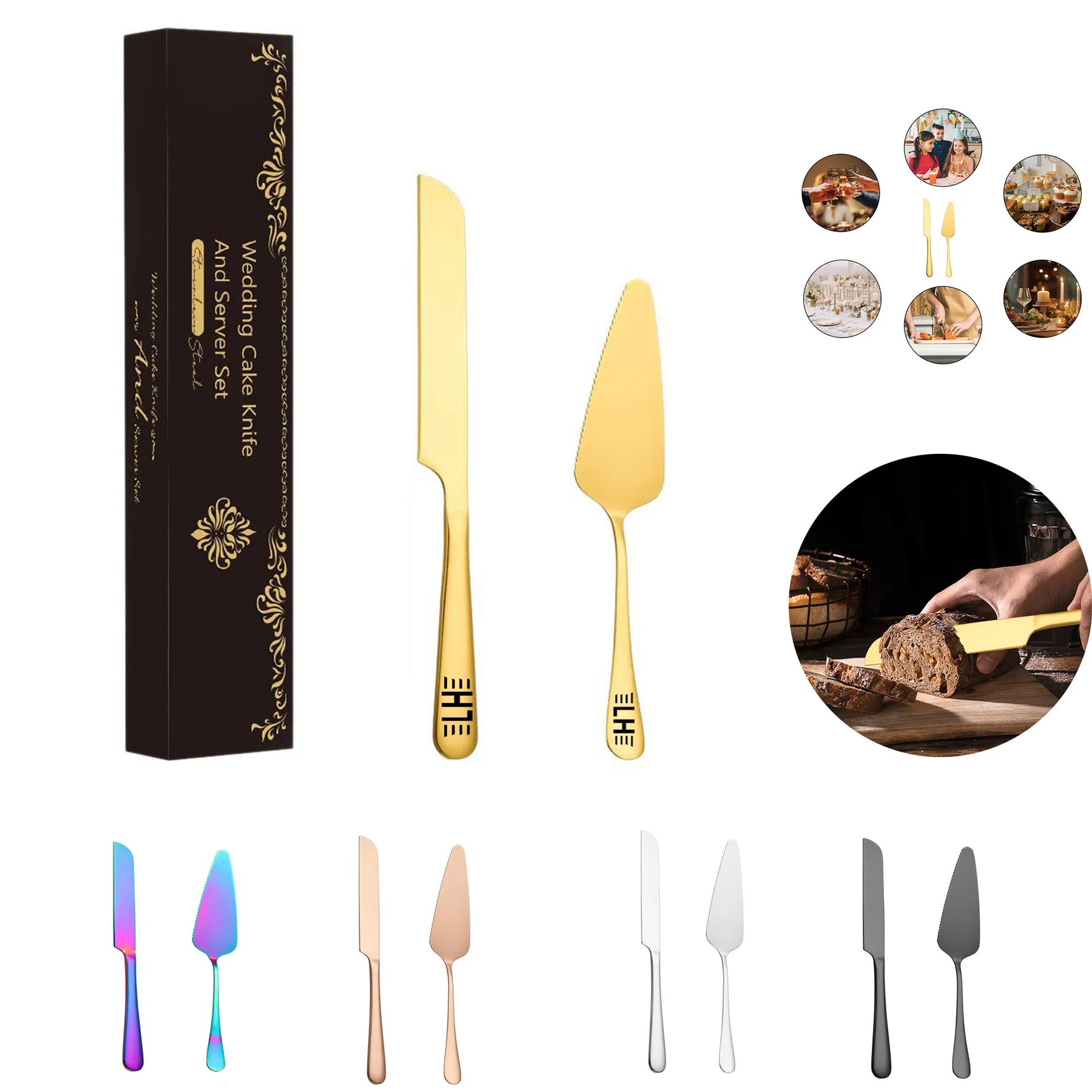 Stainless Steel Dessert Knife And Spatula Set 5