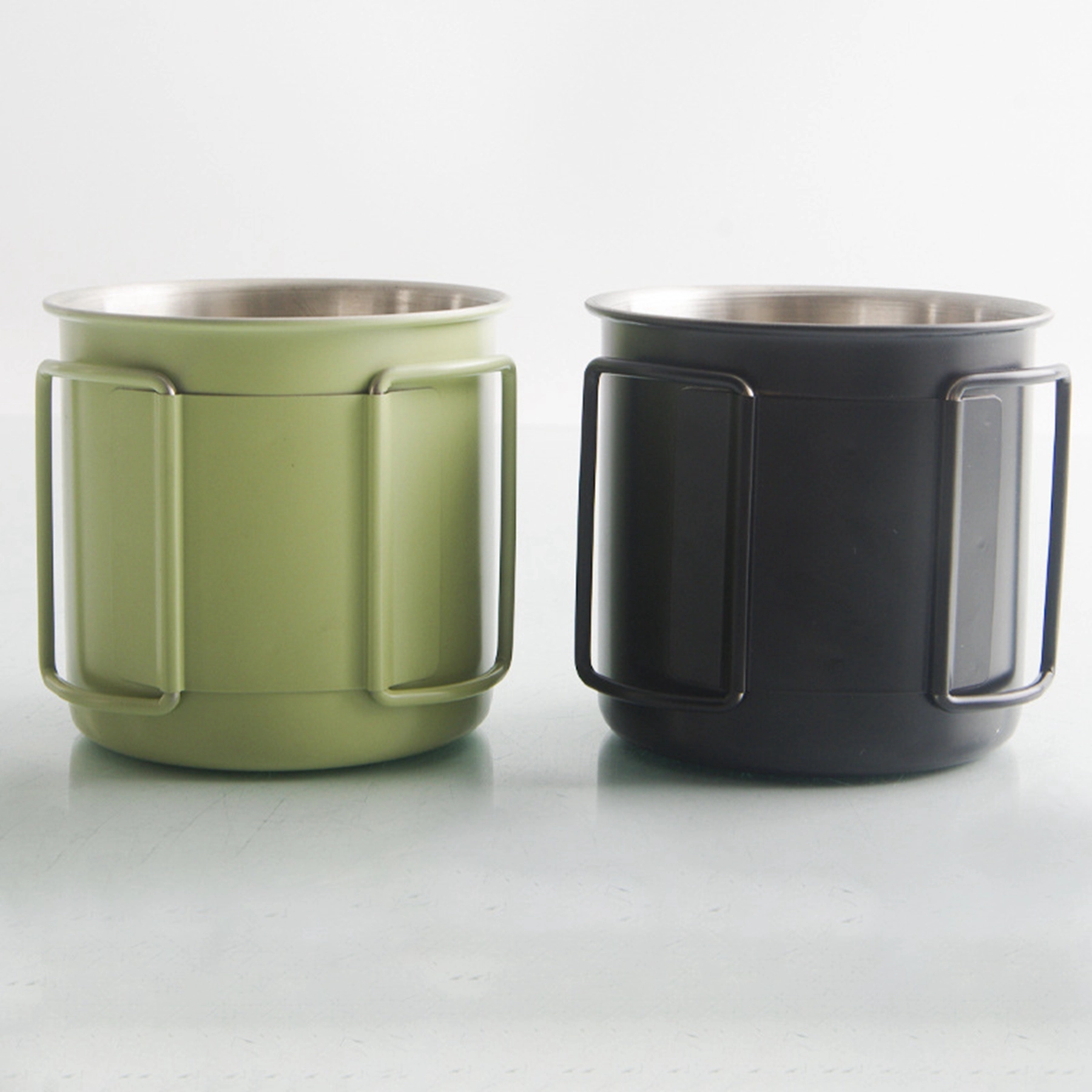 11 Oz. Stainless Steel Folding Handle Coffee Cup 1
