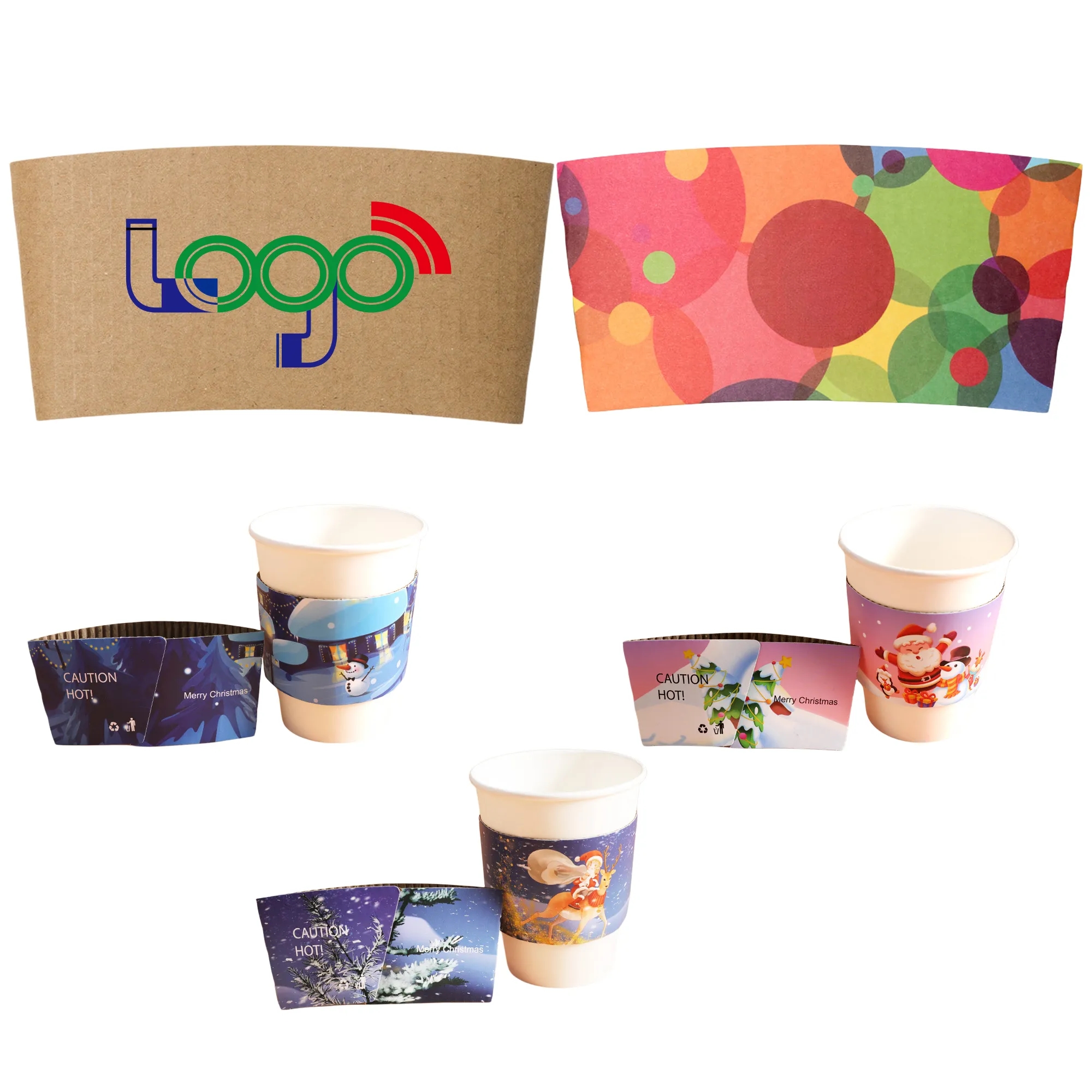 10-20oz Kraft Paper Cup Sleeve MOQ 100PCS 4