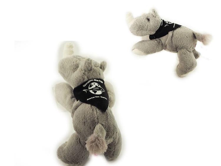 8" Rhino with bandana and one color imprint 2