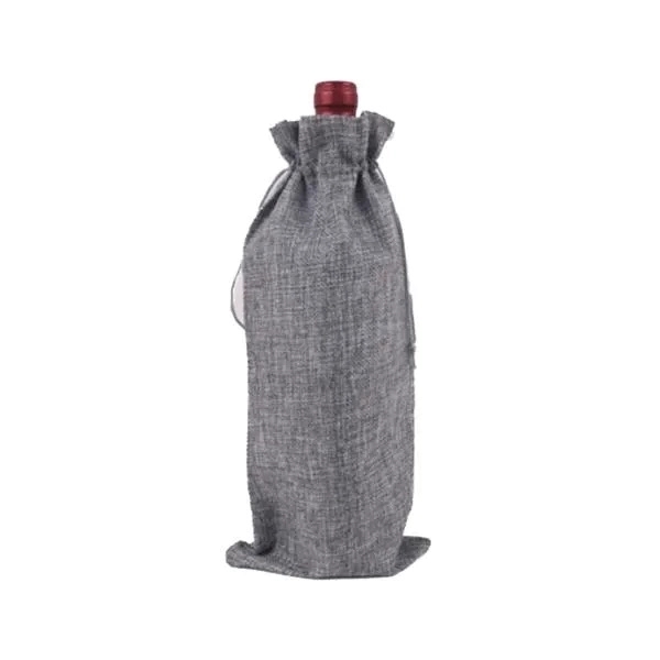 Jute Drawstring Wine Bag 2