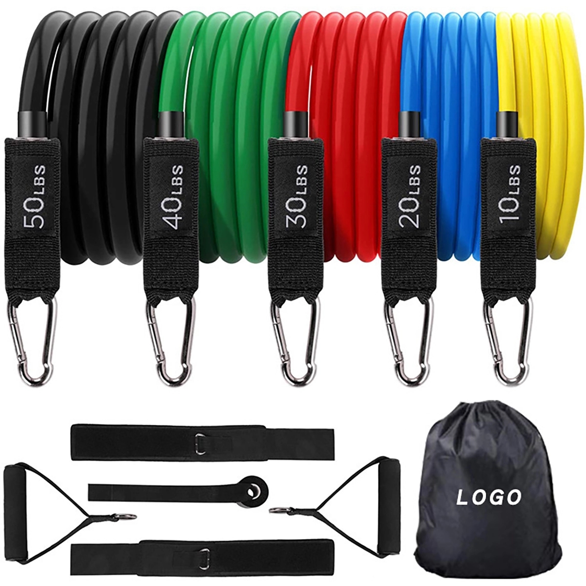 Resistance Bands Set (11pcs) Handles-Stackable Up to 150 lbs 1