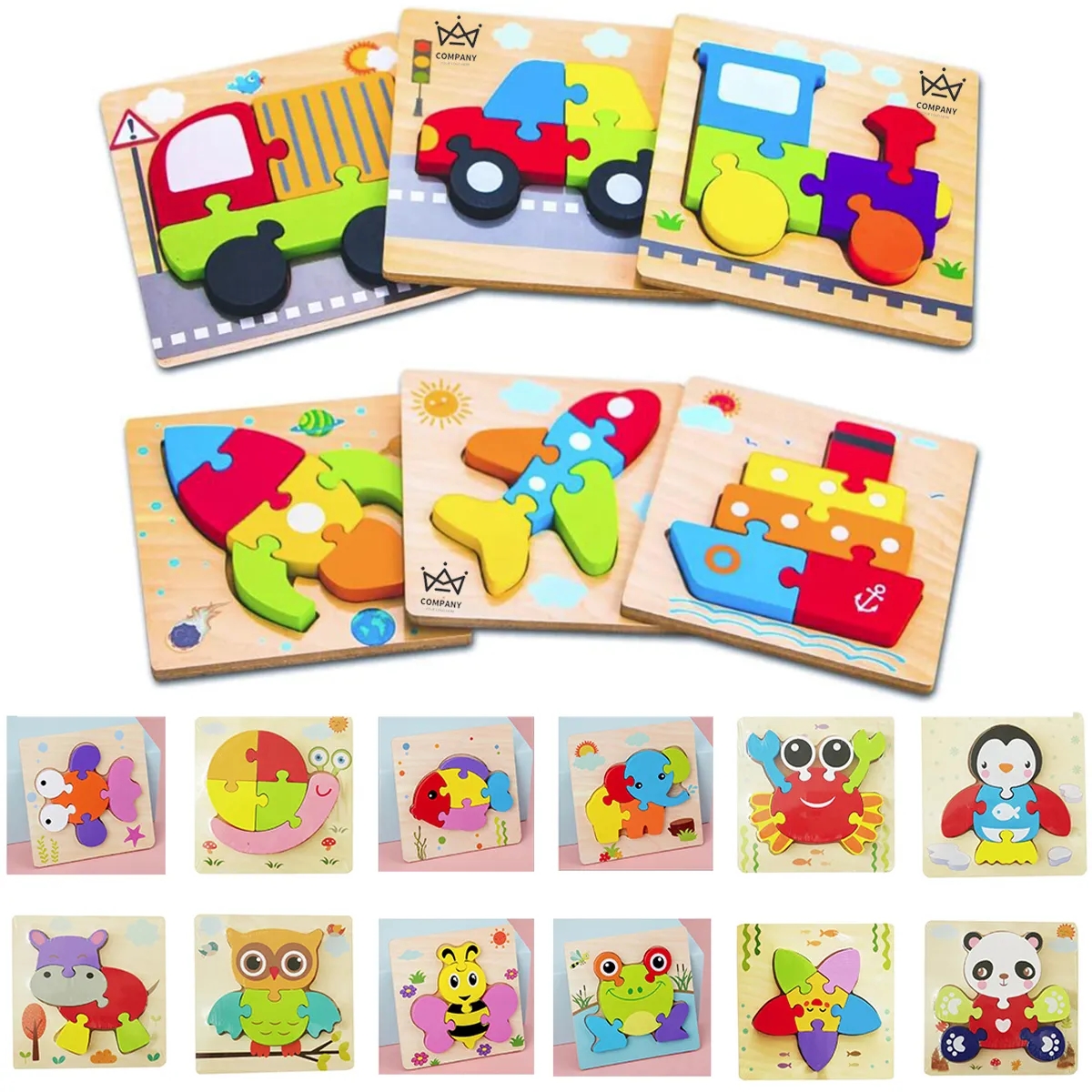 Wooden Toddler Puzzles Toys for 1 2 3 Years Old Boys Girls 1