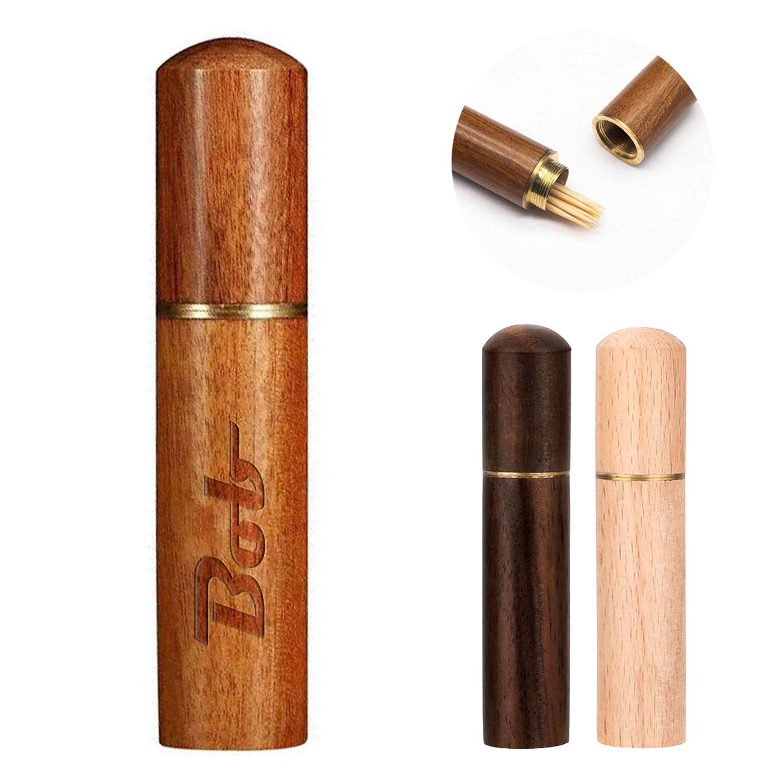 Portable wood toothpick holder 1