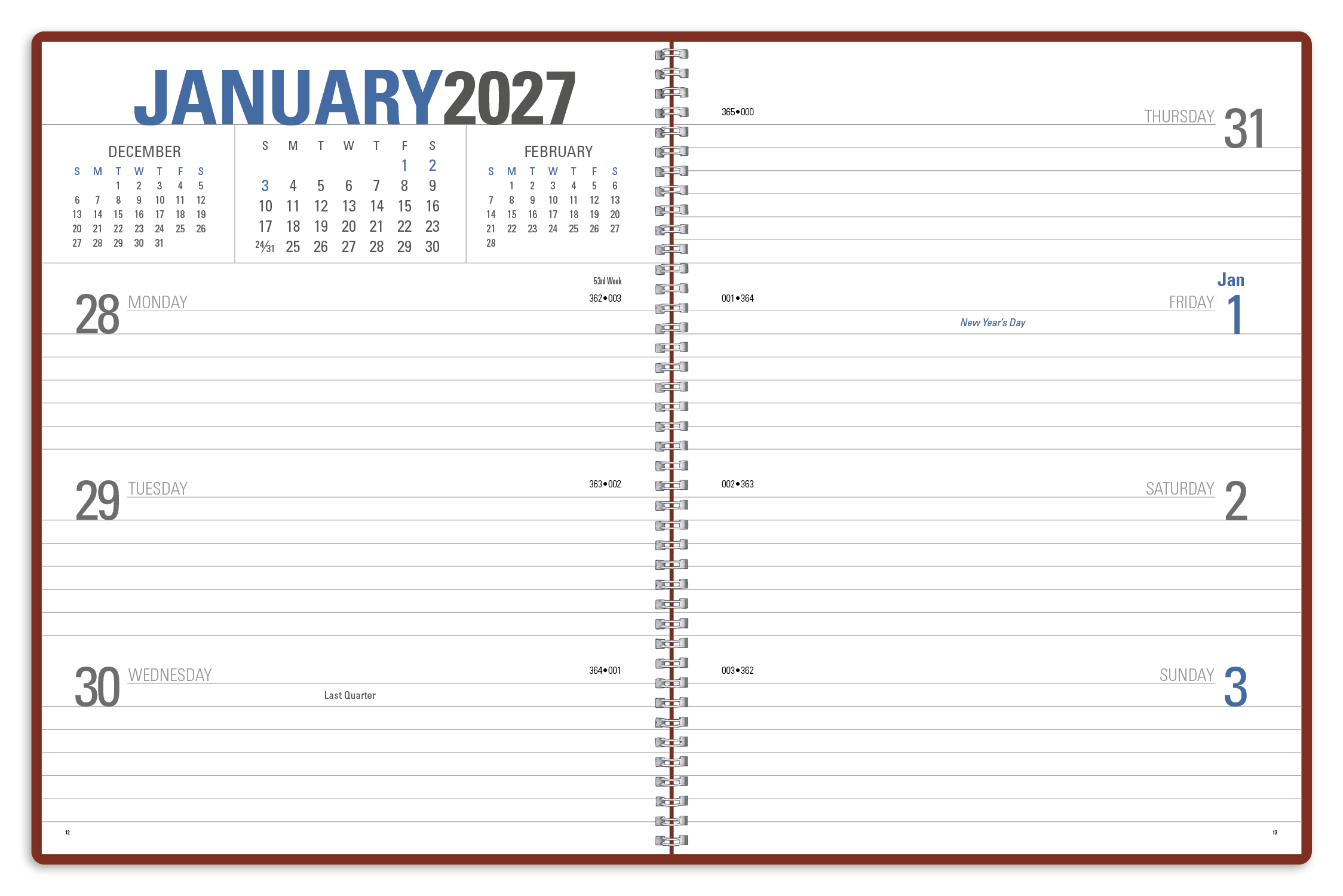 Triumph® Calendars Classic Weekly Planner 91