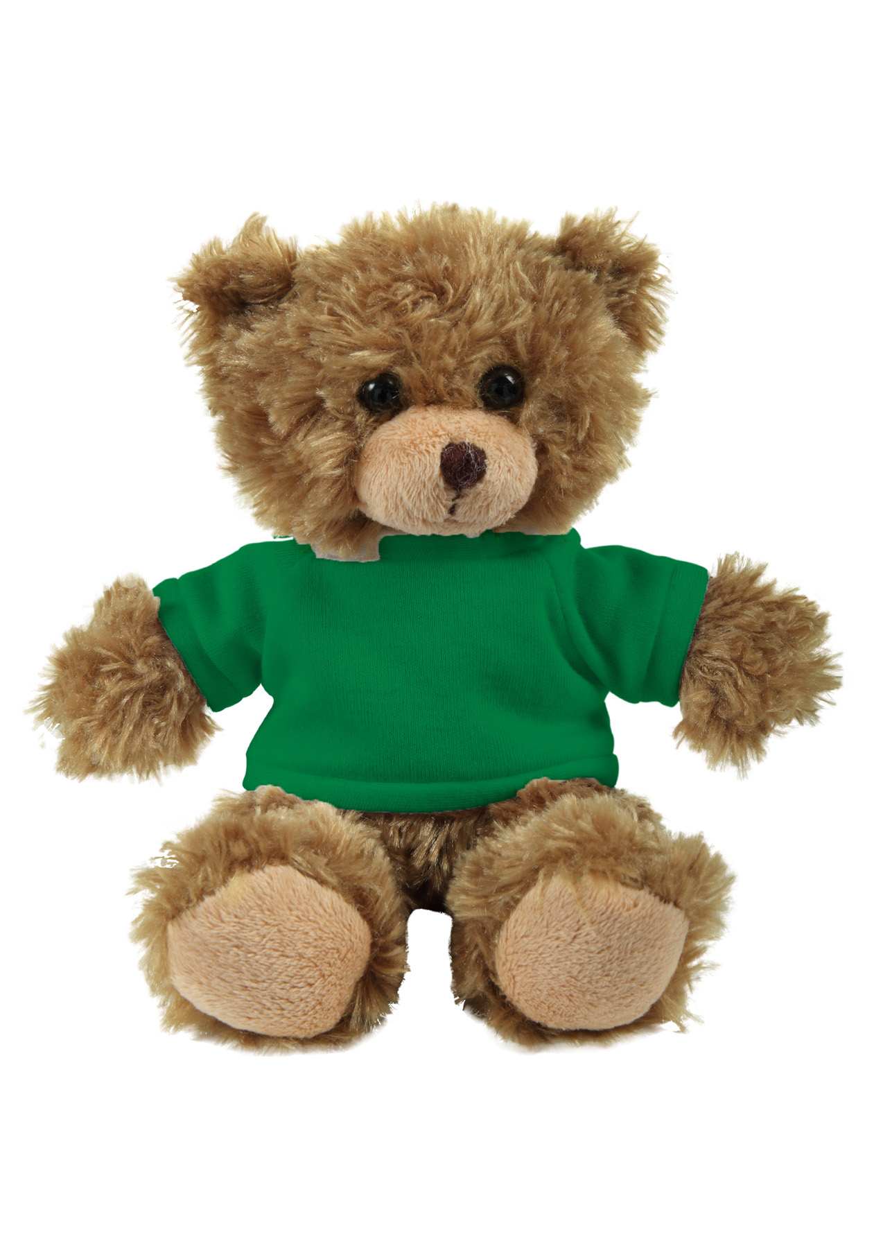 soft plush Mocha Curly Sitting Bear  with t-shirt 4