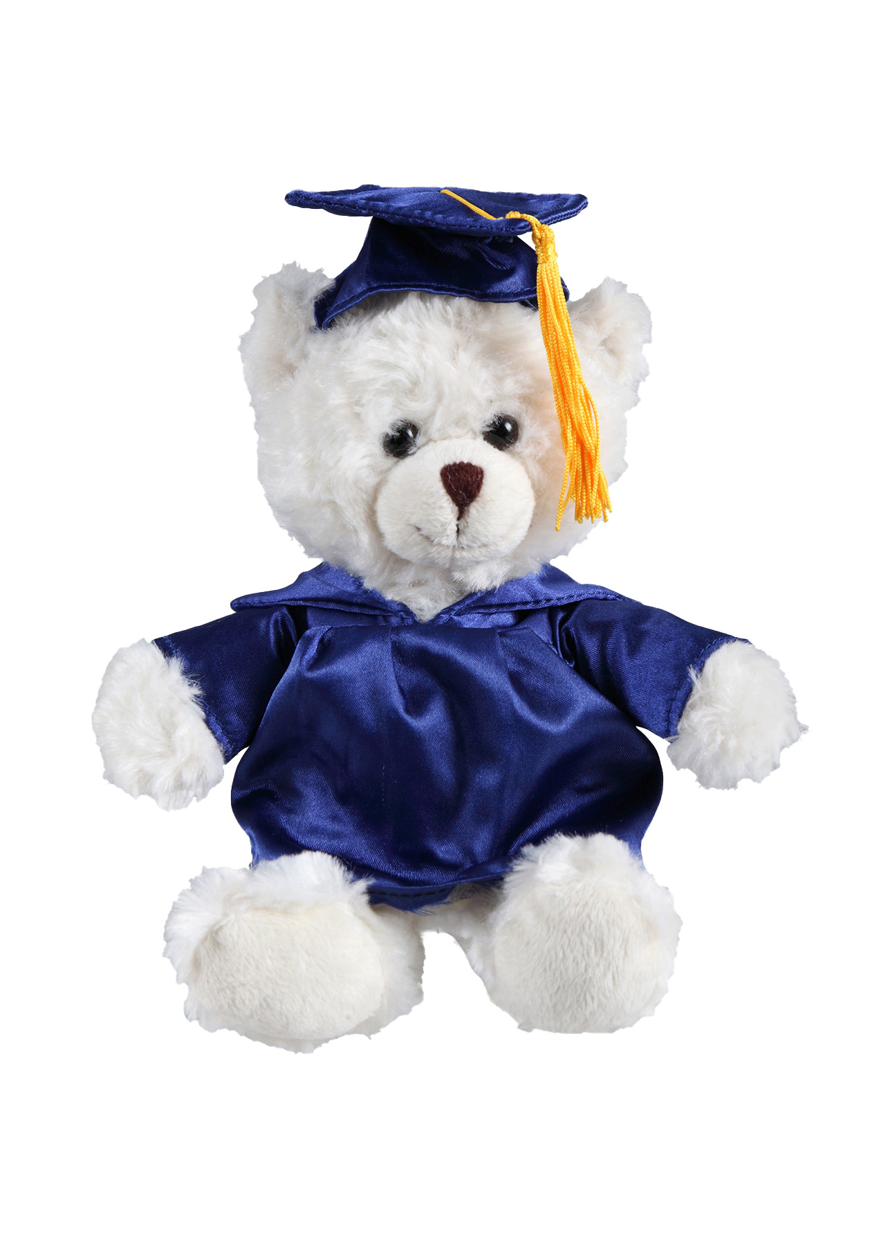 soft plush  Cream Curly Sitting Bear with graduation cap &gown 2