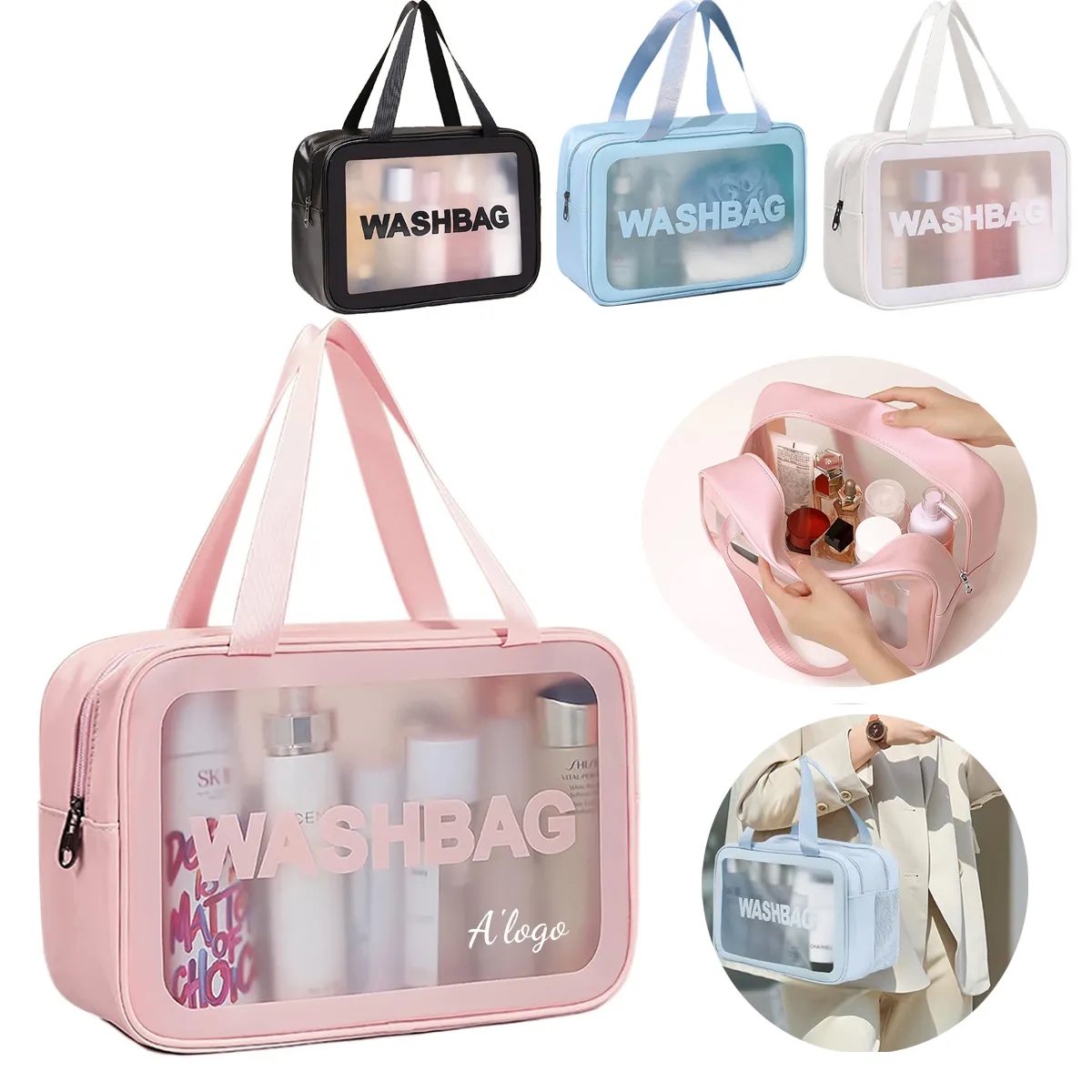 Translucent Toiletry Bag with with Handy Handle 2